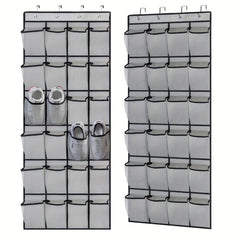 Over The Door Shoe Organizer Storage Bag with 24 Large Pockets