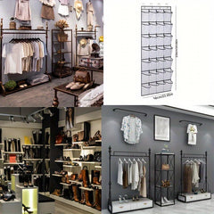 Over The Door Shoe Organizer Storage Bag with 24 Large Pockets