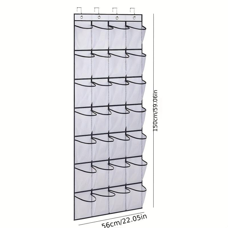Over The Door Shoe Organizer Storage Bag with 24 Large Pockets