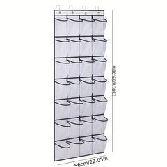 Over The Door Shoe Organizer Storage Bag with 24 Large Pockets