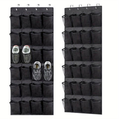 Over The Door Shoe Organizer Storage Bag with 24 Large Pockets