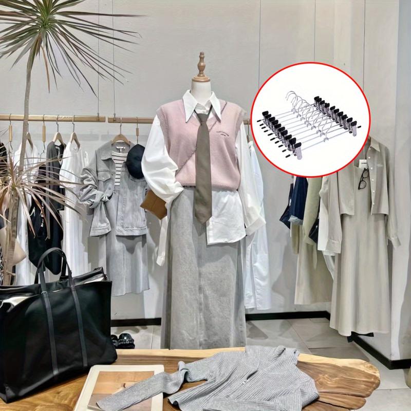 10pcs Stainless Steel Trousers Rack Clip Anti Slip Clothespin