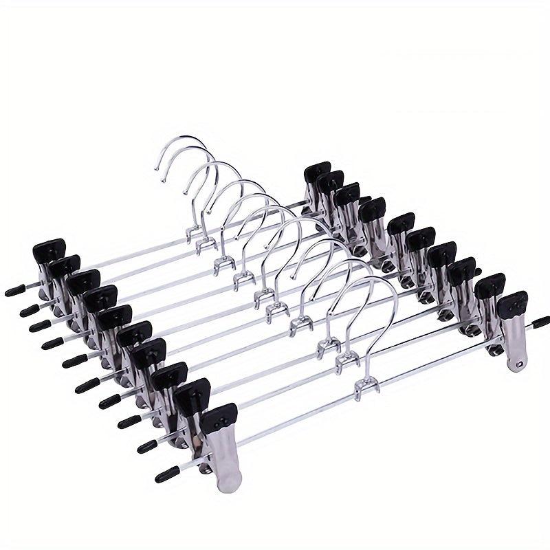 10pcs Stainless Steel Trousers Rack Clip Anti Slip Clothespin
