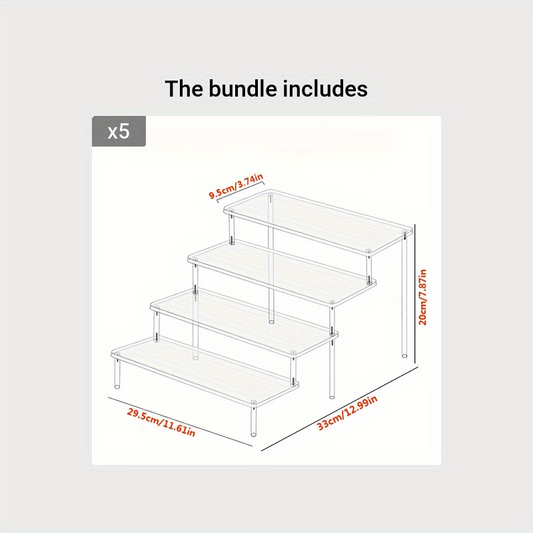 Acrylic Ladder Display Rack - Single Layer - Transparent