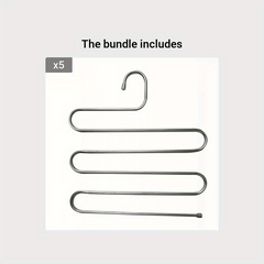 1pc S-Shaped 5 Layers Pants Rack Non-slip Pants Hanger