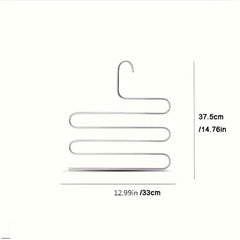 1pc S-Shaped 5 Layers Pants Rack Non-slip Pants Hanger