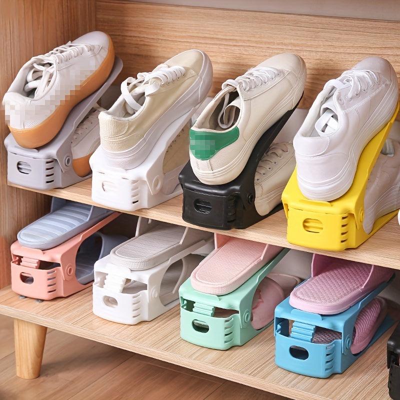 Adjustable Shoe Slot Organizer Double Layer Shoe Rack Space Saving Shoe Holder
