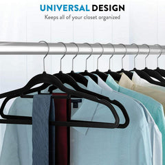 10pcs Flocking Clothes Hanger Non-slip Plastic Storage Rack