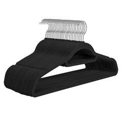 10pcs Flocking Clothes Hanger Non-slip Plastic Storage Rack