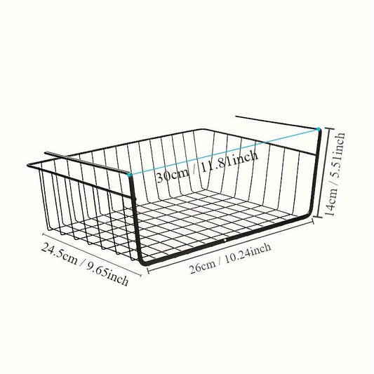 1pc Storage Basket Under Shelf Multifunctional Office Wardrobe Hanging Basket