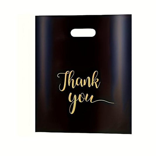 100pcs Reusable Plastic Shopping Bags Thank You Parties Stores Boutiques