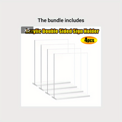 4pcs Acrylic Display Board Conference Table Card Sign Stand