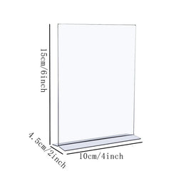 4pcs Acrylic Display Board Conference Table Card Sign Stand