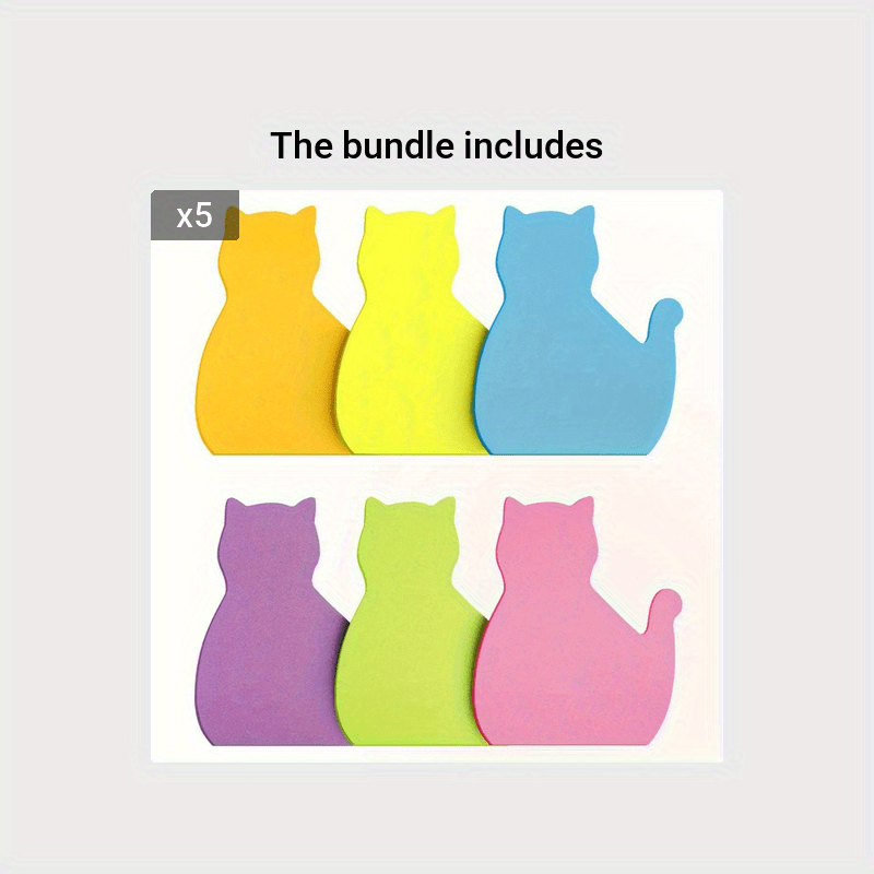 6pcs Cartoon Cat Sticky Notes with 180 Sheets