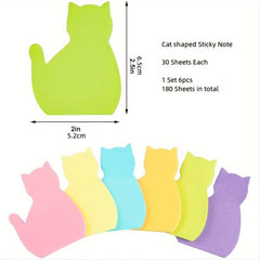 6pcs Cartoon Cat Sticky Notes with 180 Sheets