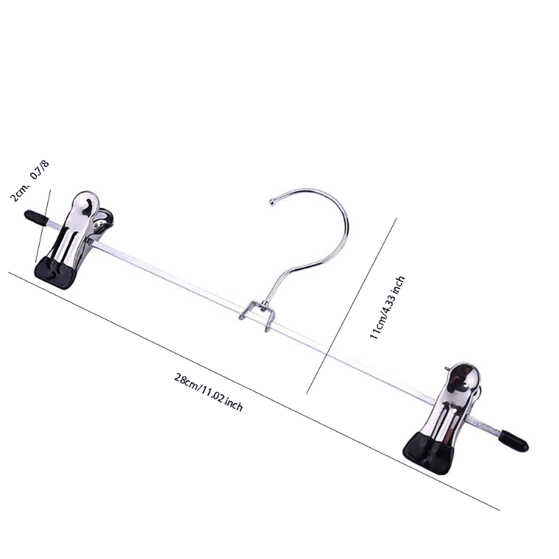 20pcs Stainless Steel Trousers Rack Clip Anti Slip Clothespin Clothes Hanger