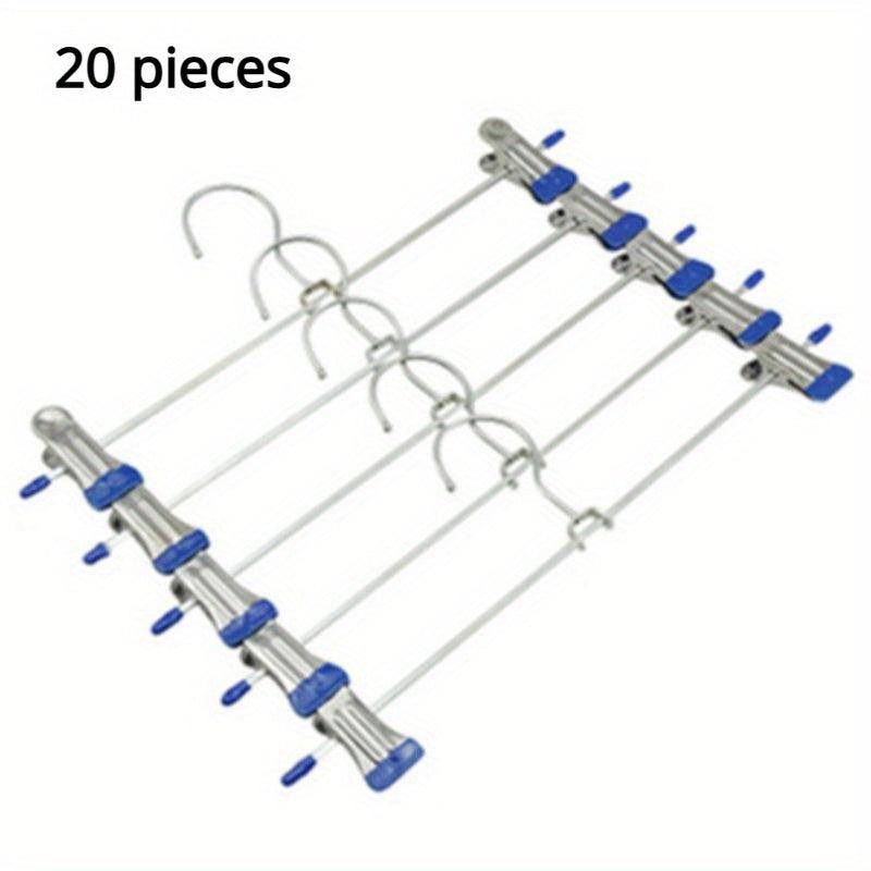 20pcs Stainless Steel Trousers Rack Clip Anti Slip Clothespin Clothes Hanger