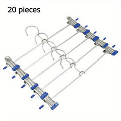 20pcs Stainless Steel Trousers Rack Clip Anti Slip Clothespin Clothes Hanger