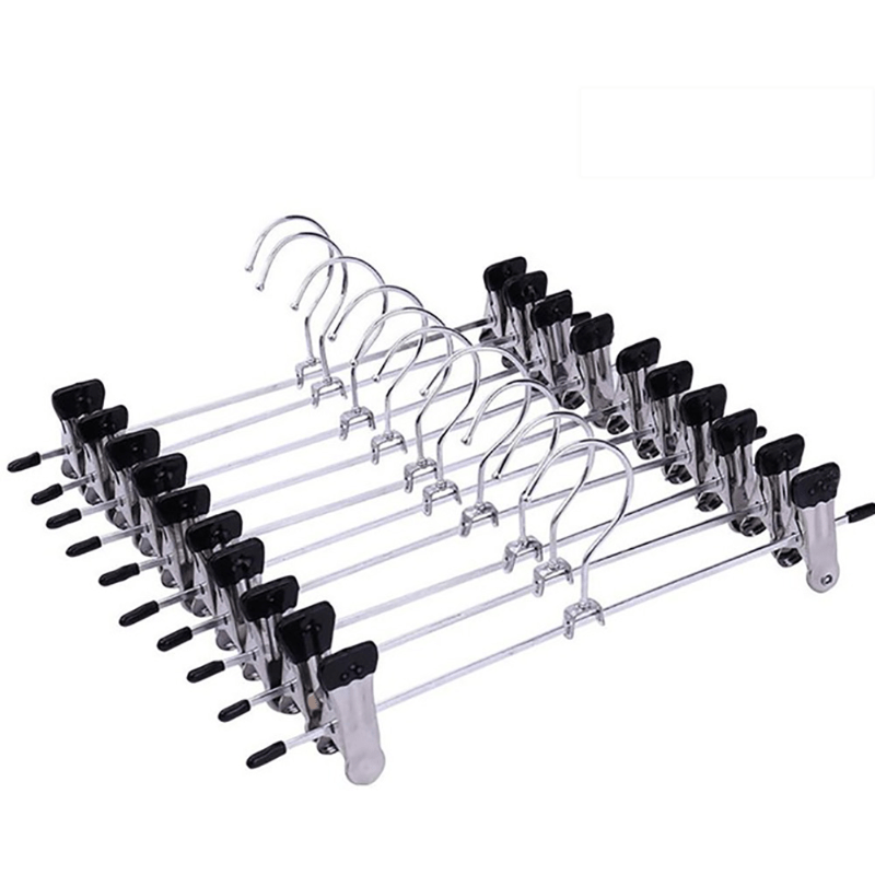 20pcs Stainless Steel Trousers Rack Clip Anti Slip Clothespin Clothes Hanger