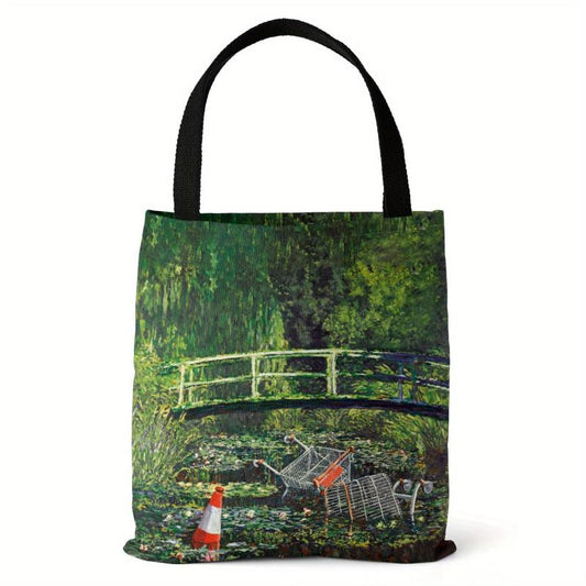 Stylish Famous Paintings Print Canvas Bag