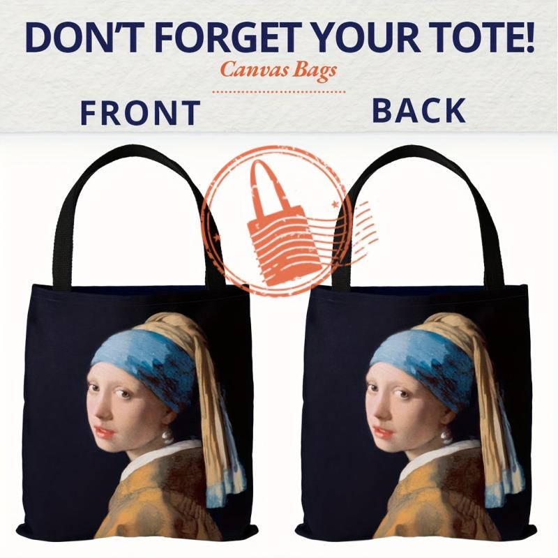 Stylish Famous Paintings Print Canvas Bag