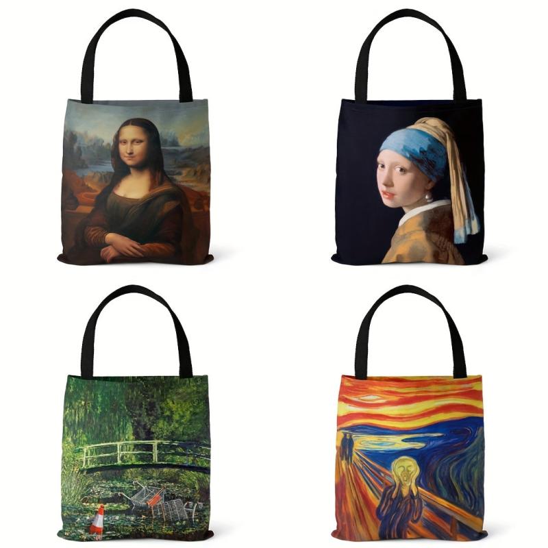 Stylish Famous Paintings Print Canvas Bag