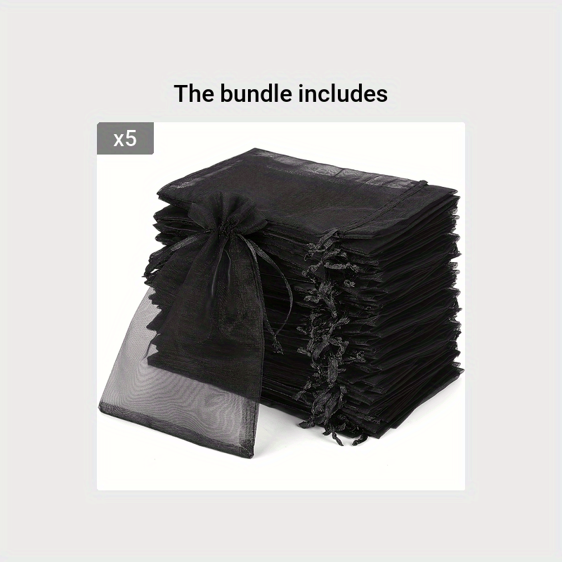 100pcs Organza Bags With Drawstring for Jewelry Favors Christmas Parties
