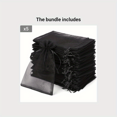 100pcs Organza Bags With Drawstring for Jewelry Favors Christmas Parties