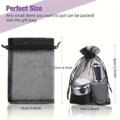 100pcs Organza Bags With Drawstring for Jewelry Favors Christmas Parties