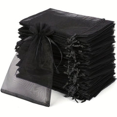 100pcs Organza Bags With Drawstring for Jewelry Favors Christmas Parties