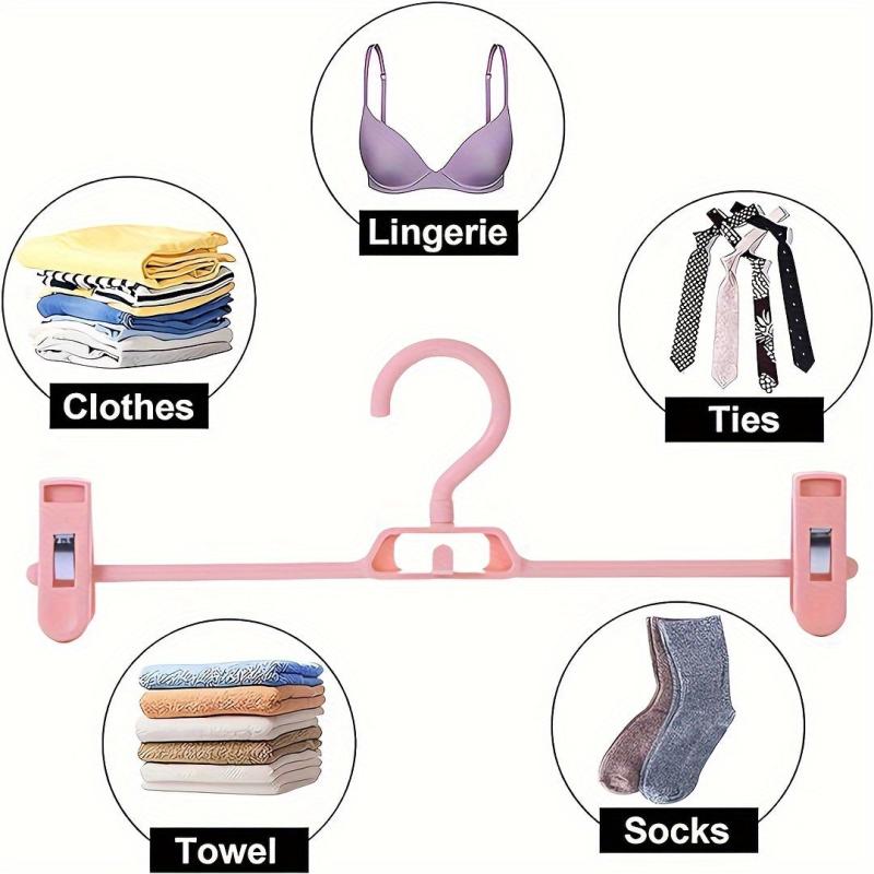 10pcs Plastic Pant Hangers Purple with Clips, Space Saving Closet Organizer
