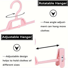 10pcs Plastic Pant Hangers Purple with Clips, Space Saving Closet Organizer