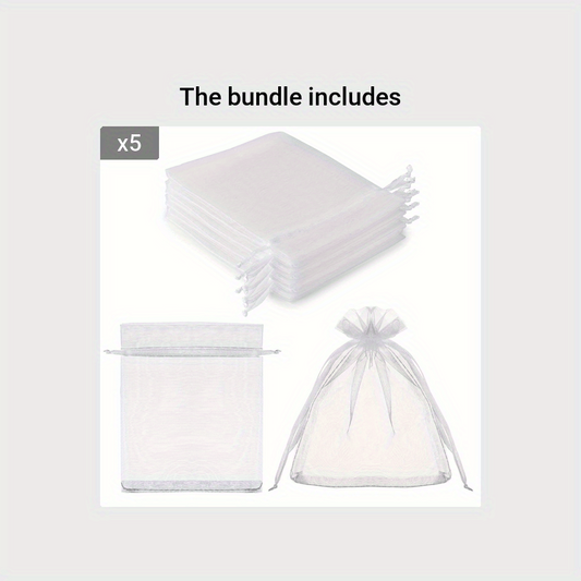 10pcs Sheer Organza Bags 8x11 Mesh Drawstring Small Jewelry Makeup Favor Bags