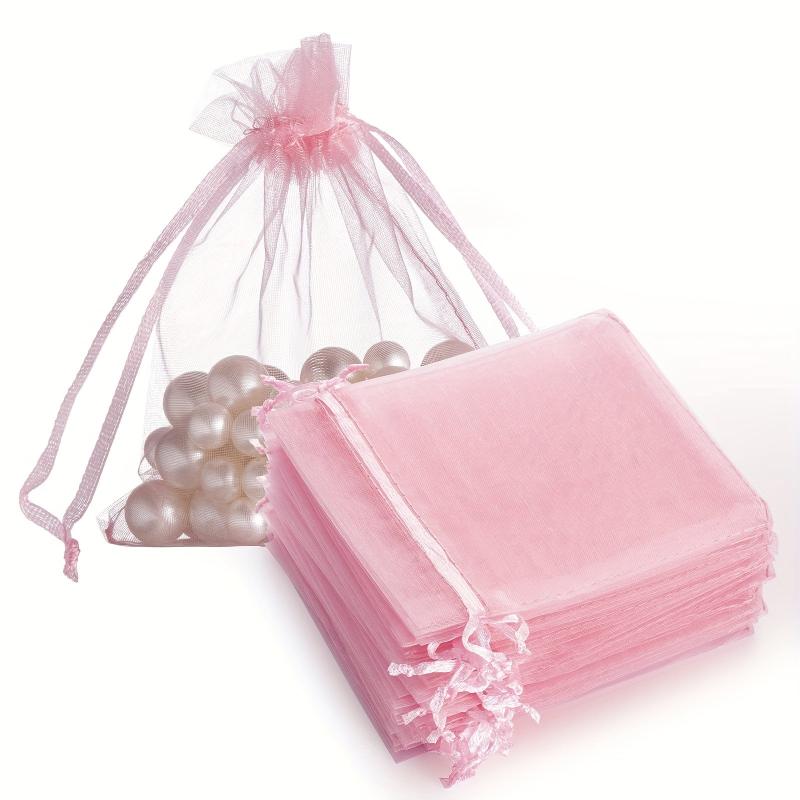 10pcs Sheer Organza Bags 8x11 Mesh Drawstring Small Jewelry Makeup Favor Bags