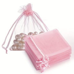 10pcs Sheer Organza Bags 8x11 Mesh Drawstring Small Jewelry Makeup Favor Bags