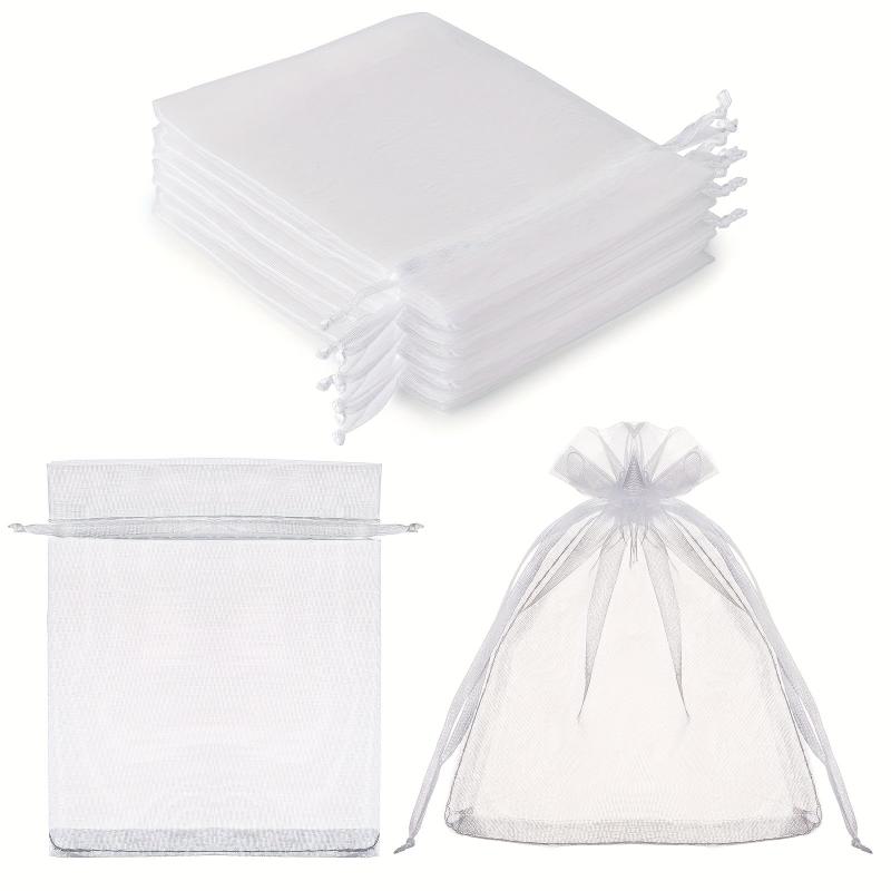 10pcs Sheer Organza Bags 8x11 Mesh Drawstring Small Jewelry Makeup Favor Bags