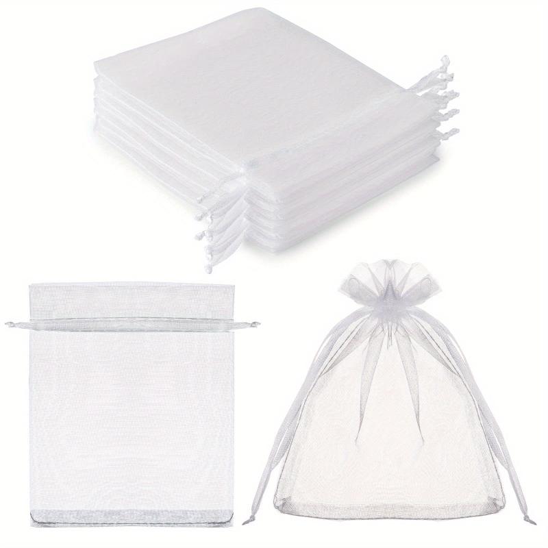 10pcs Sheer Organza Bags 8x11 Mesh Drawstring Small Jewelry Makeup Favor Bags