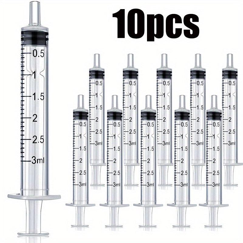10pcs Large Plastic Syringes with Tip Cap for Scientific Labs