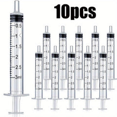 10pcs Large Plastic Syringes with Tip Cap for Scientific Labs