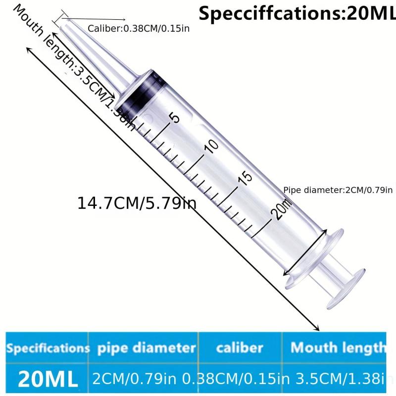 10pcs Large Plastic Syringes with Tip Cap for Scientific Labs
