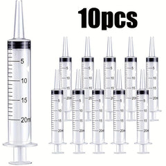 10pcs Large Plastic Syringes with Tip Cap for Scientific Labs