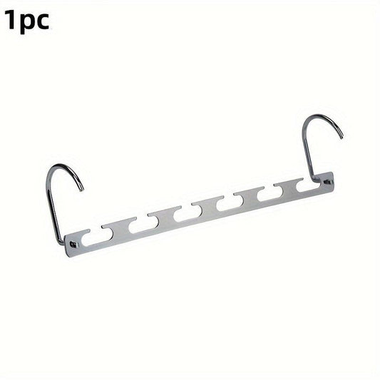6-Hole Stainless Steel Clothes Hanger - Save Closet Space