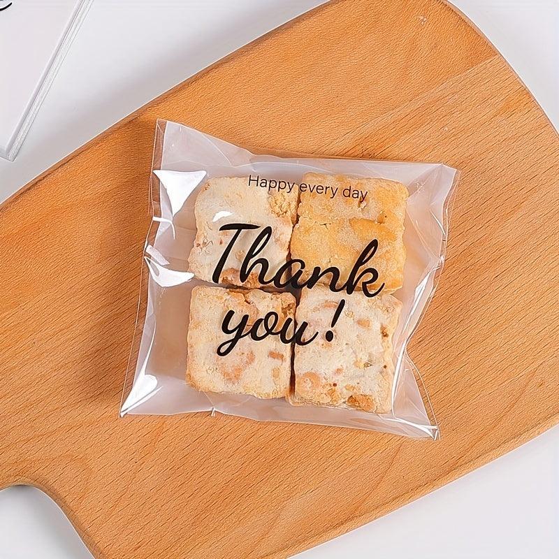 100pcs Large Thank You Opp Ziplock Bag Gift Candy Packaging 13x10cm
