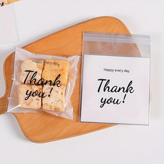 100pcs Large Thank You Opp Ziplock Bag Gift Candy Packaging 13x10cm