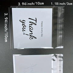 100pcs Large Thank You Opp Ziplock Bag Gift Candy Packaging 13x10cm