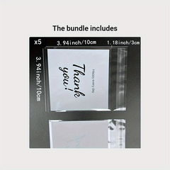 100pcs Large Thank You Opp Ziplock Bag Gift Candy Packaging 13x10cm