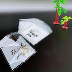 100pcs Large Thank You Opp Ziplock Bag Gift Candy Packaging 13x10cm