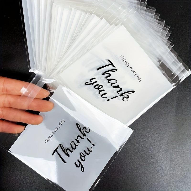 100pcs Large Thank You Opp Ziplock Bag Gift Candy Packaging 13x10cm