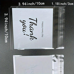 100pcs Large Thank You Opp Ziplock Bag Gift Candy Packaging 13x10cm