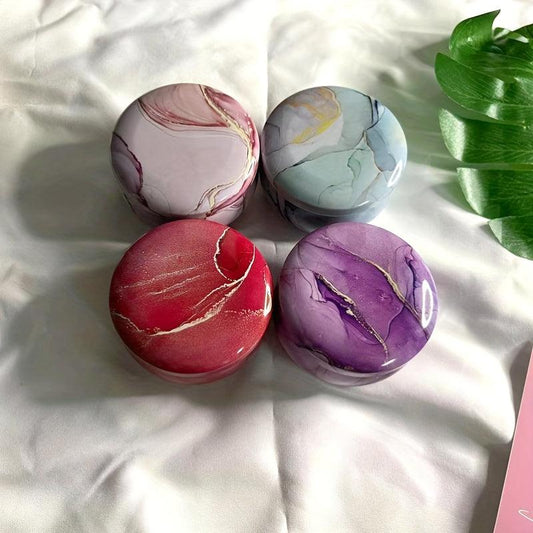 4pcs Round Tin Packaging Iron Box Candle Jar Tea Candy Box Small Gift Storage